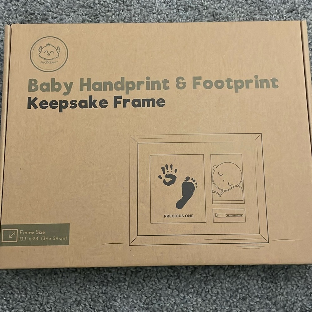 Baby handprint & footprint keepsake frame